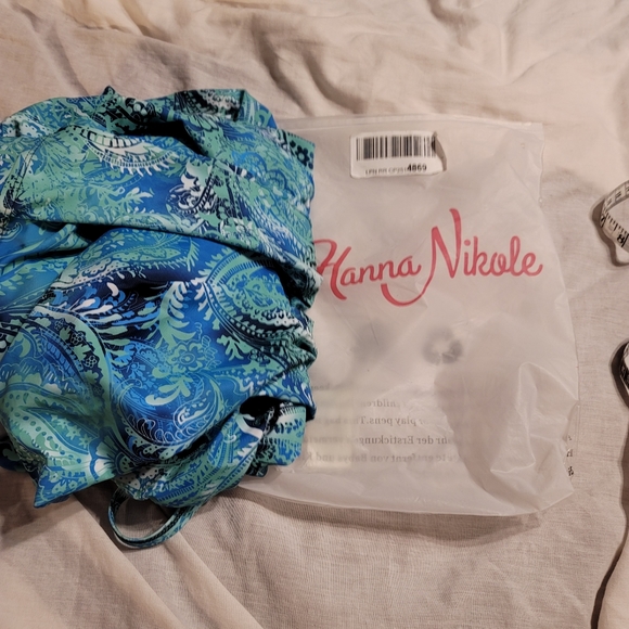 NWT hanna nicole two piece tankini boy short swimdress plus size 28w - Picture 14 of 14